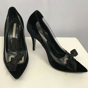 Stella McCartney Velvet & Clear Shoes w Bow‎ 37